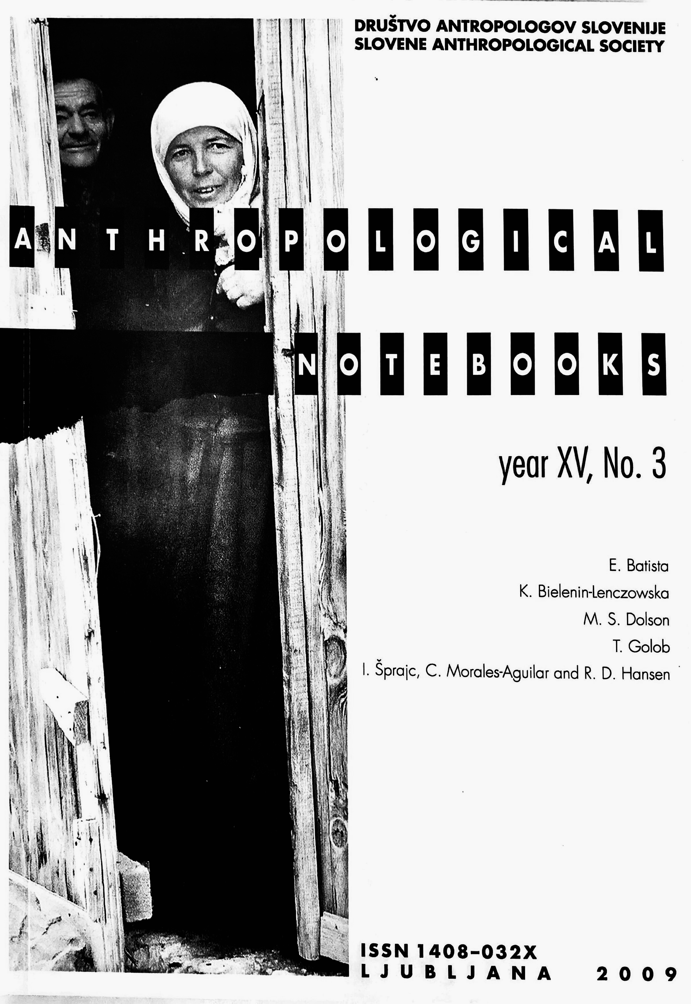 					View Vol. 15 No. 3 (2009): Anthropological Notebooks
				